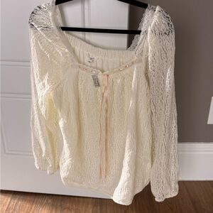 Elegant Cream Lace Women's Top